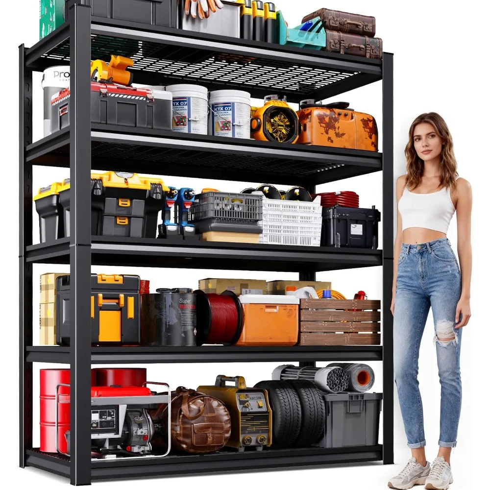

5 Tier Adjustable Heavy Duty Garage Shelving 3500 Lbs Storage Metal Unit Large Wire Rack Utility Shelf for Home，Customized