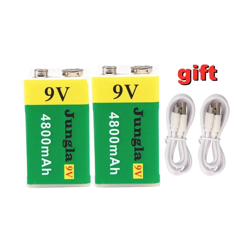 High capacity USB Battery 9V 4800mAh Li-ion Rechargeable Battery USB lithium battery for Toy Remote Control drop shipping