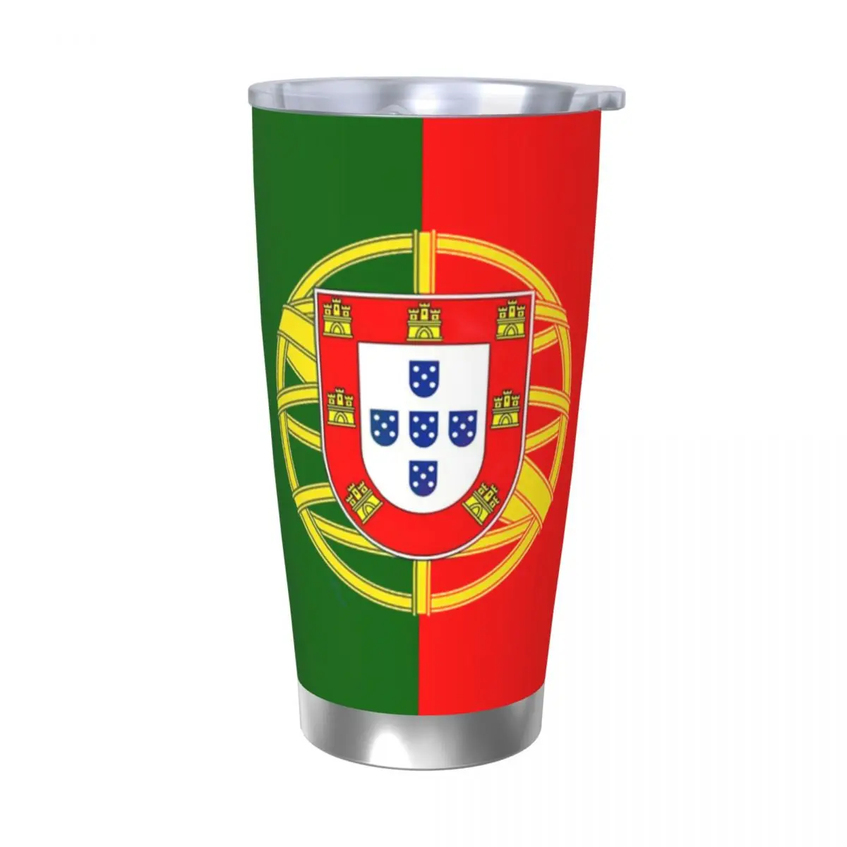 Flag Of Portugal Tumbler Vacuum Insulated Portuguese Flag Thermal Cup Stainless Steel Double Wall Mug Water Bottle, 20oz