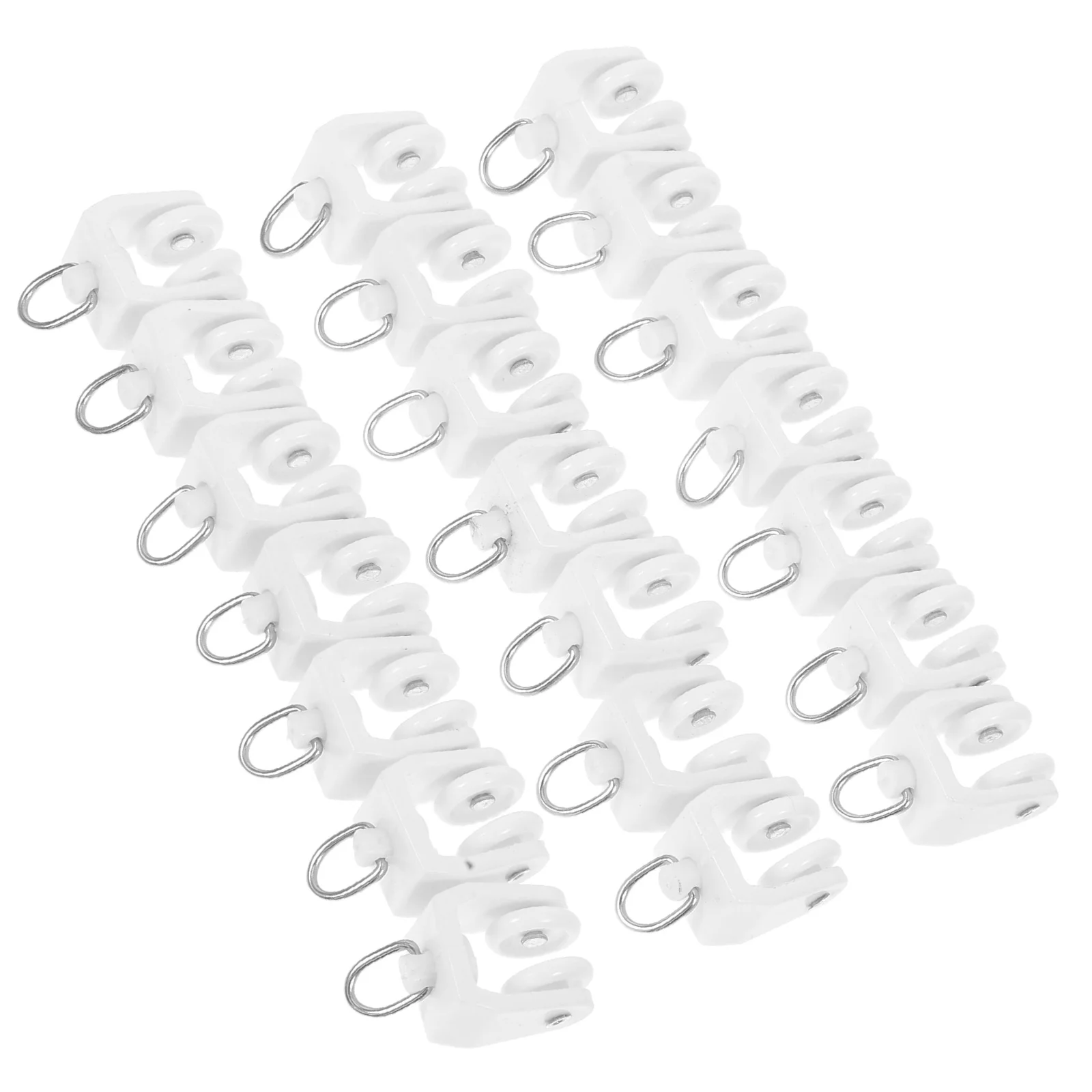 

20 Pcs Curtain Rollers Pulley Inserts Rod Sliding Track Slider Plastic Small Rail