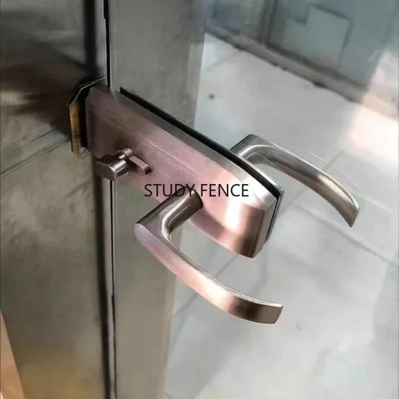 

1 Set of Stainless Steel Glass Door Lock Office Door Lock Set with A Key Suitable for New Door Installation Hardware Accessories