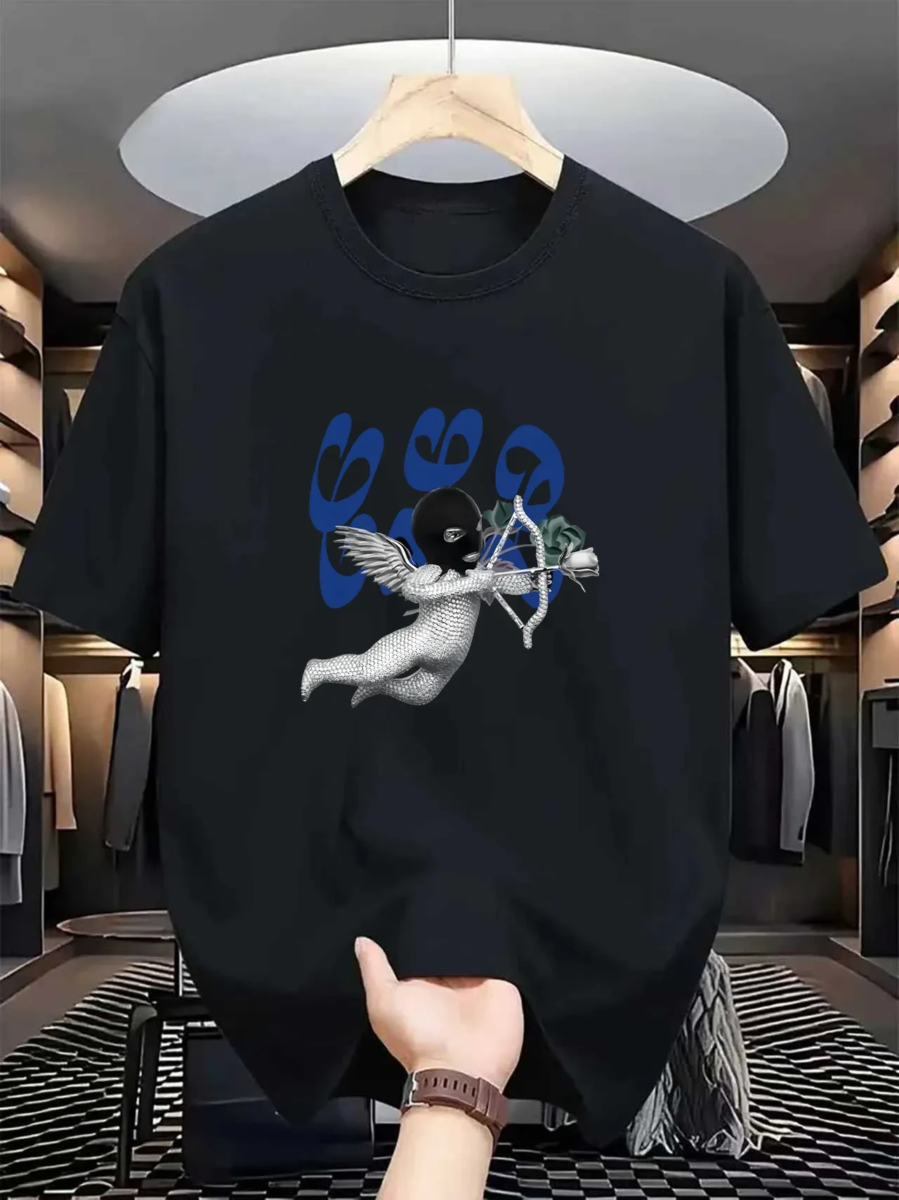 Latest Style Men's Slim Breathable Sports Casual Printed T-Shirt, Fit for Weekend Outings, Campus Events, Outdoor Wear.