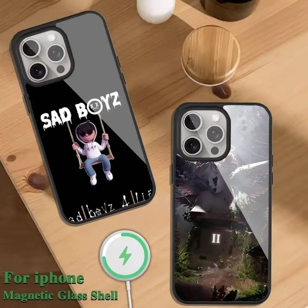 

J-Junior H Sad Boyz Phone Case For Magnetic Wireless Charge Cover For iphone 16 15 14 13 12 11 Pro Max Plus Coque