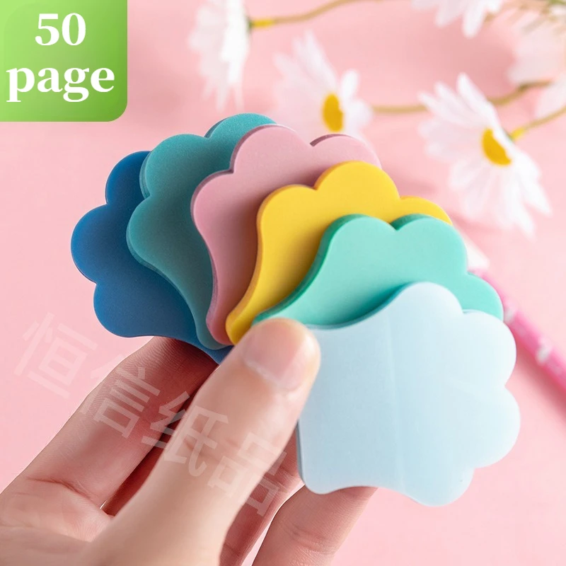 50sheets Light Color Transparent Pearlescent BOPP Sticky Notes Notebook Reading Highlights Label Writable Sticker To Do List Tab