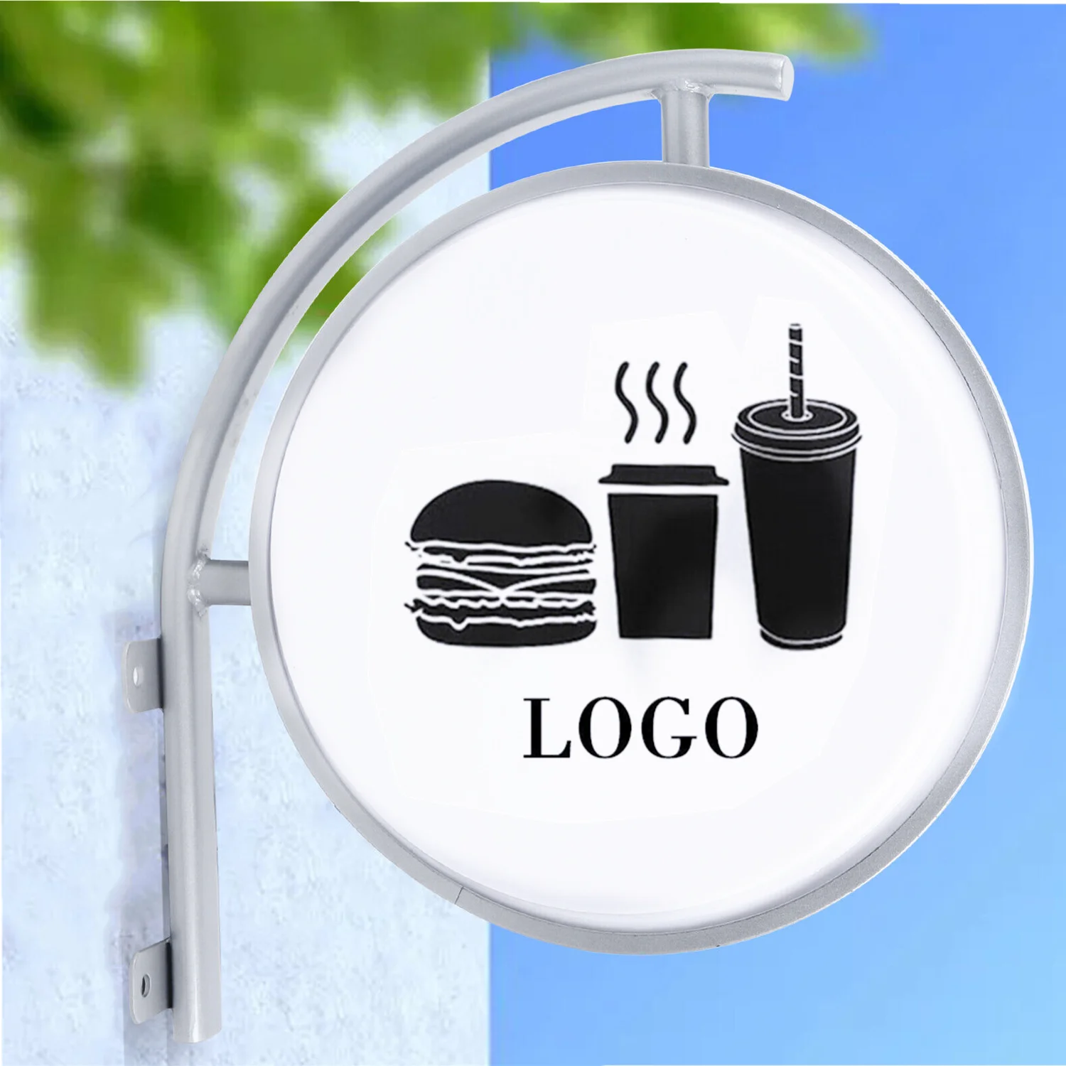 220v Light Box Store Waterproof Round Light Advertising Board Sign Logo Signs for Shop Bar Cafe tea Salon Decor Billboard