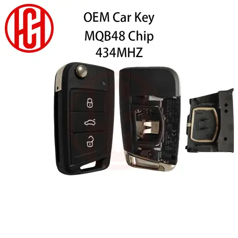 OEM Remote Car Key Half Keyless 434MHz ID48 MQB Chip For Volkswagen Golf VII MK7 For Skoda Octavia A7 2017 5G0959753BC AB BB AG