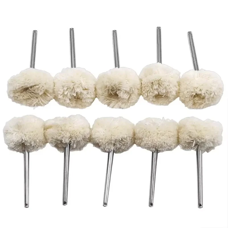 10Pcs 2.35mm Dental Polishing Wheel Wool Cotton Polishing Brushes Polishers For Rotary Tools Jewelry Buffing Polishing Wheel