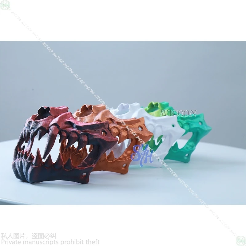 毛皮の着ぐるみコスプレスカルアニメ 3D ポリ乳酸 4 色ハロウィンメッシュマスク二層ホラー牙スカルマスクアクセサリー