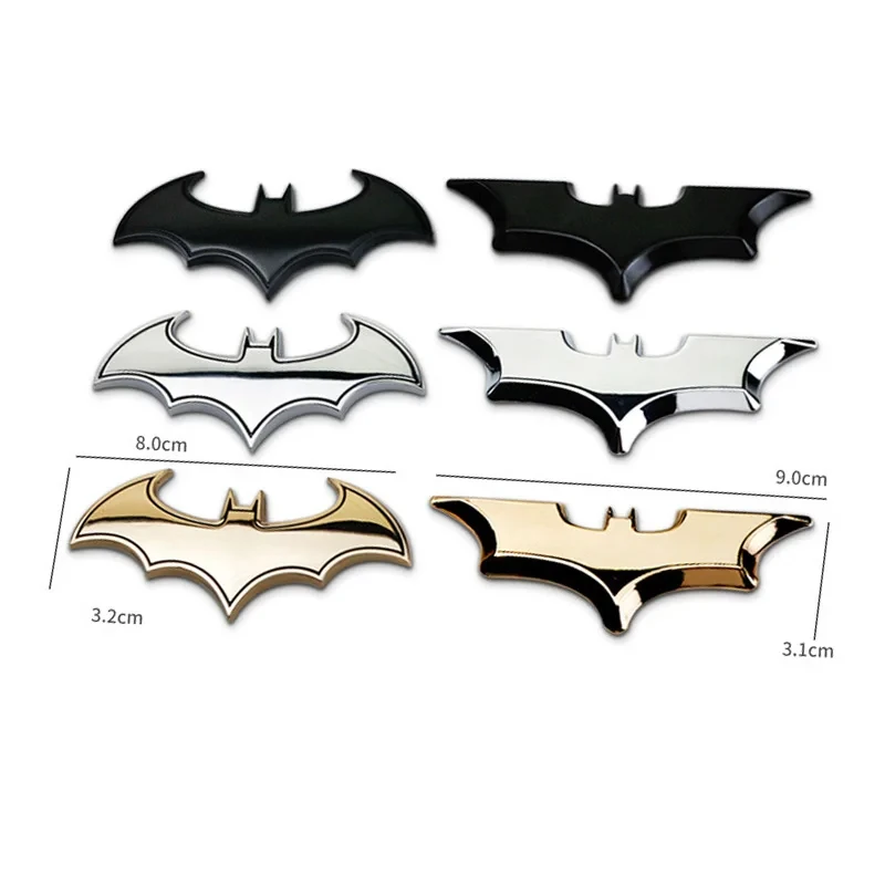 3D Metal Cartoon Bat Black Car Body Sticker Emblem Badge Rear Tail Trunk Decal Motorcycle Car Styling Decoration Akcesoria