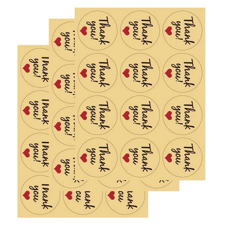 

120 stickers Kraft Paper Thank You Stickers3.8cm thank youSealing Sticker Adhesive Label Stickers