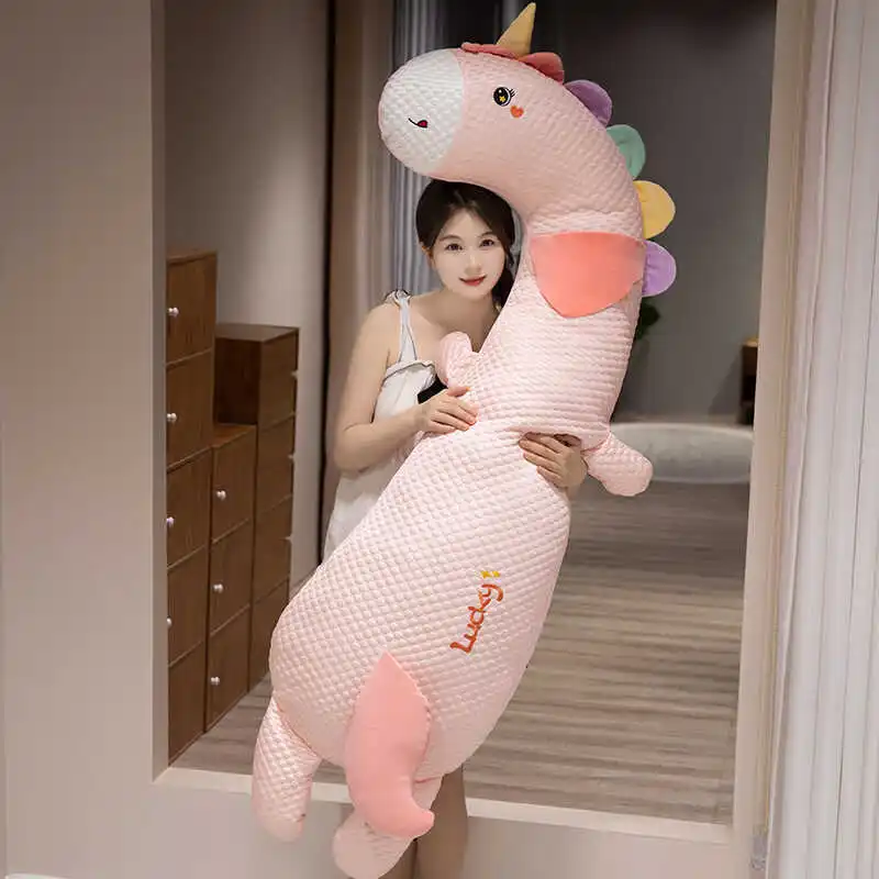 Long Pillow for Sleeping between Legs Male Style Bedroom Pillow Ice Bean Bean Velvet Material Cartoon Pattern PP Cotton Core