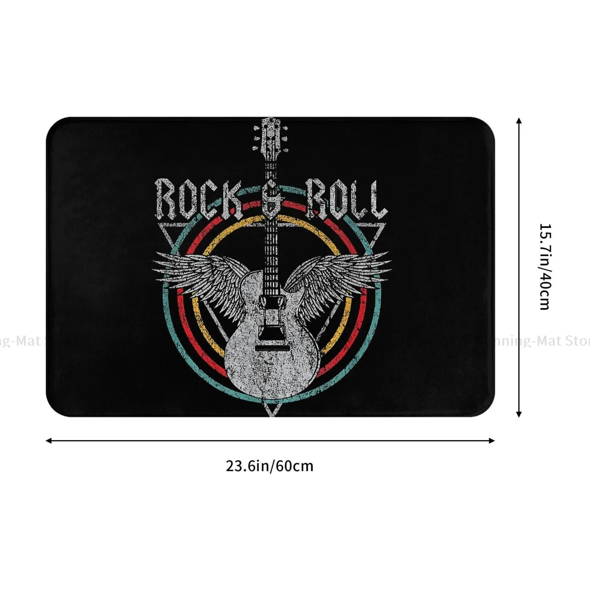 Rock N Roll Bath Non-Slip Carpet Guirar Art Living Room Mat Entrance Door Doormat Floor Decor Rug