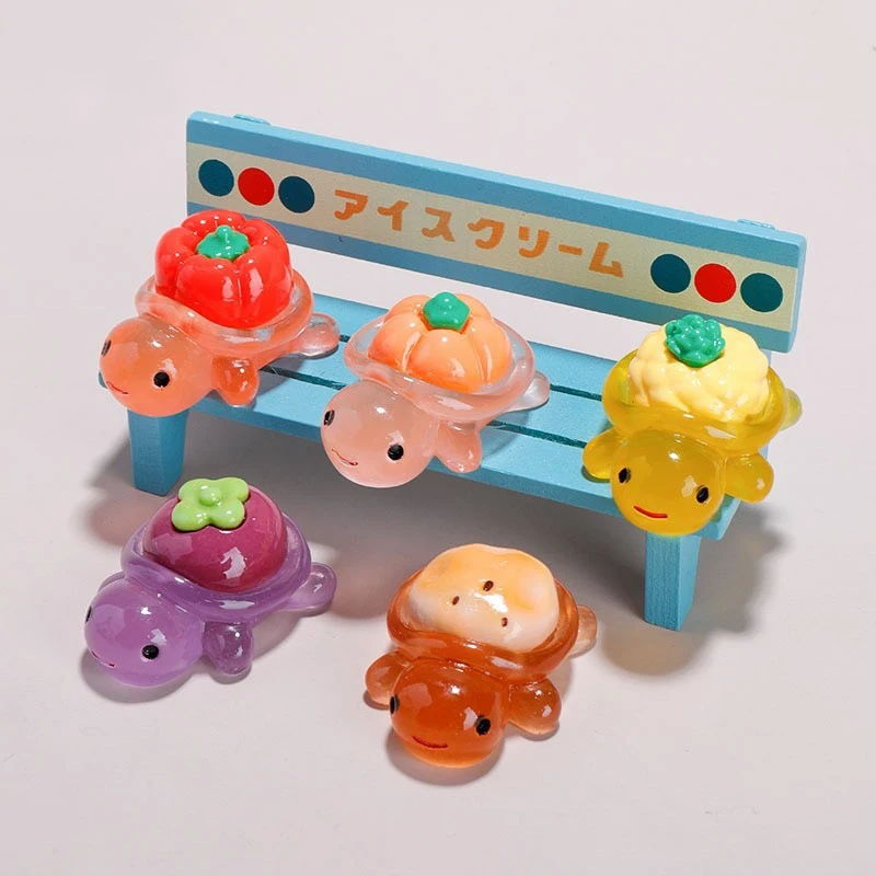 Glow-in-the-Dark Miniature Turtle Ornaments, Set of 10, for Aquarium, Garden Decor or Home Accents