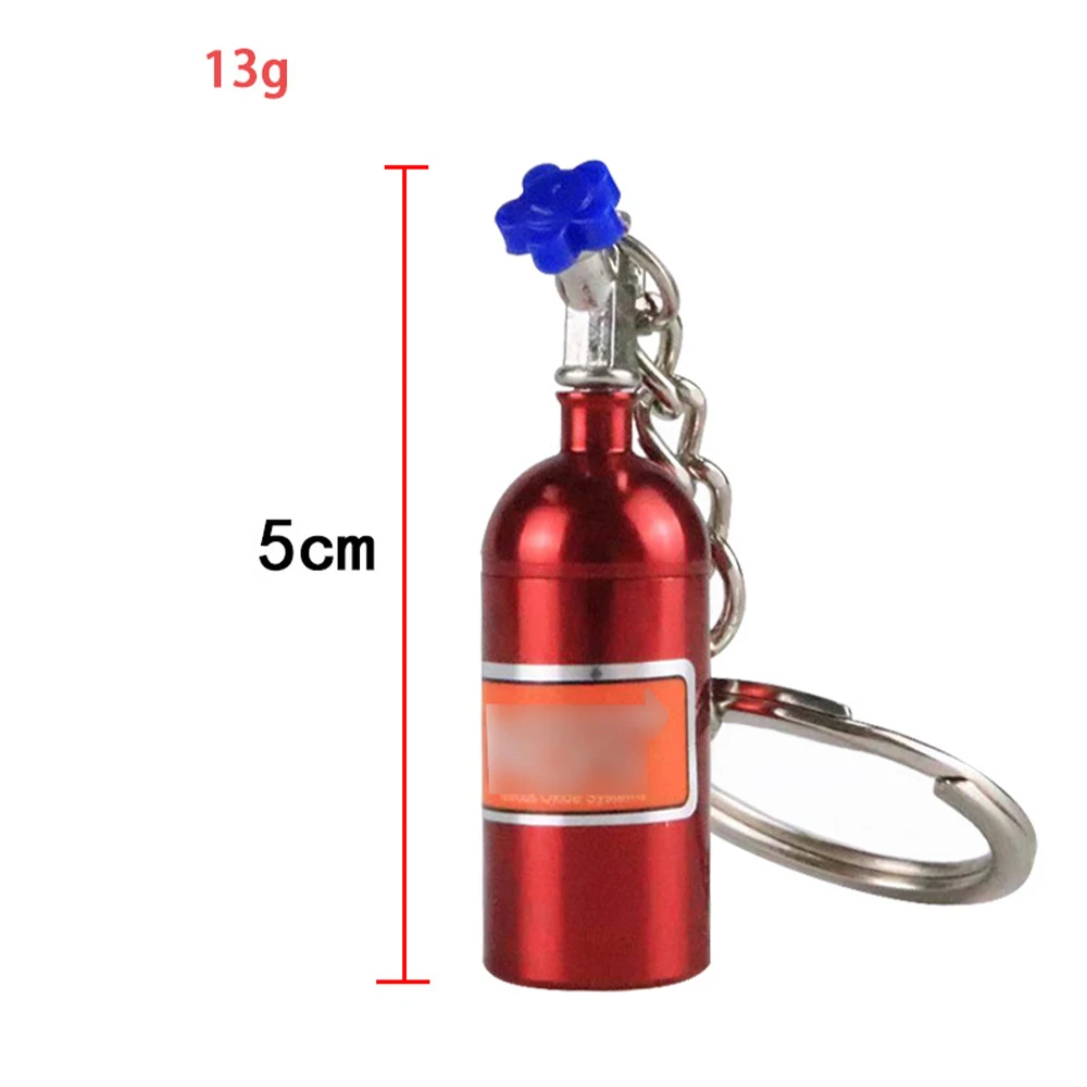 7 Colors Creative NOS Bottle Keychain Aluminum Alloy Nitrogen Bottle Keyrings Auto Metal Key Pendant Car Interior Accessories