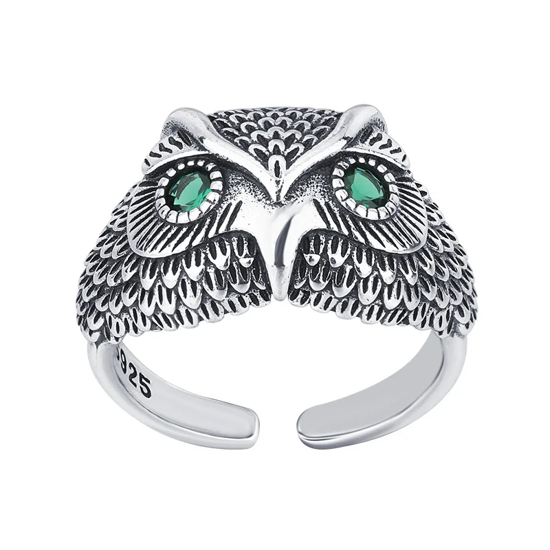 PANJBJ-Bague de théâtre en argent regardé 925 pour femme, tempérament rétro, créativité, bijoux réglables, cadeau d'anniversaire pour fille, livraison directe