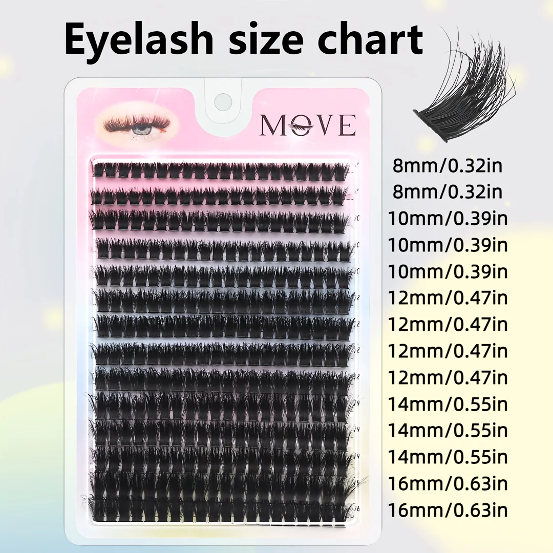 280 Pcs D Curl Mix Length Squishy Curled Waterproof Fake Min Crush,For Home DIY,Soft and voluminous disposable false eyelashes