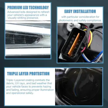 適用於三菱藍瑟EVO X第九代轎車(2008-2020款)的頭燈總成,即插即用,透明色 12 最佳銷售 三菱藍瑟 Evo 9 - №5