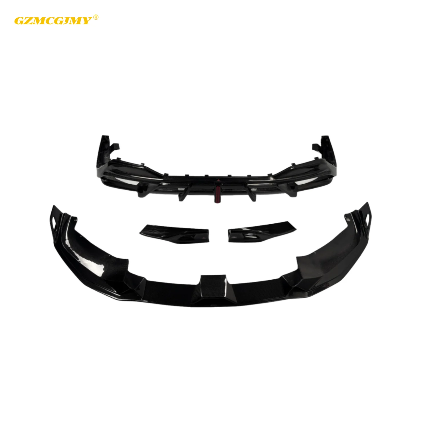 طقم هيكل ممتص الصدمات للسيارة من ألياف الكربون مناسب لموزع الشفة الأمامية من ألياف الكربون طراز BMW 8 Series G15 AE