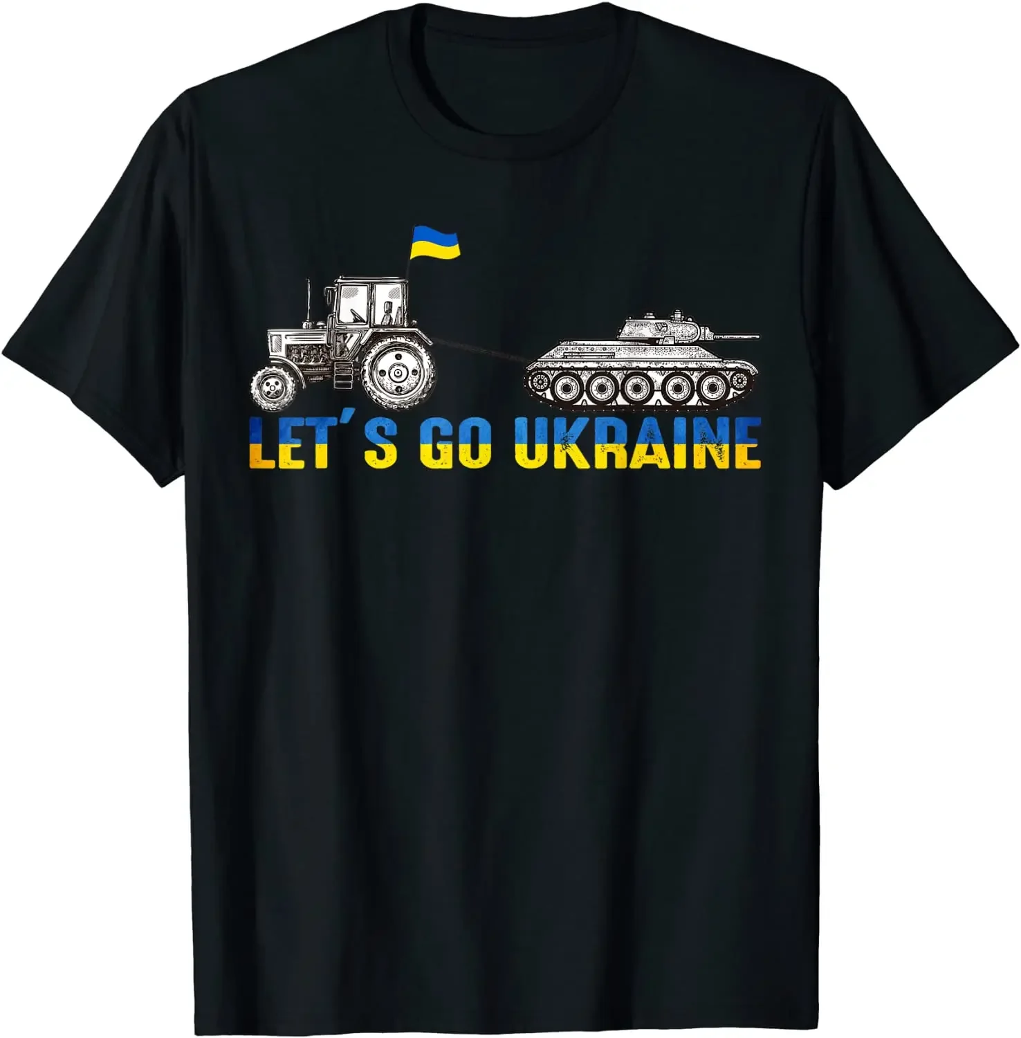 Slava Ucrania agricultor ucraniano Tractor tanque Let Go Ucrania camiseta verano manga corta 100% algodón Casual camisetas