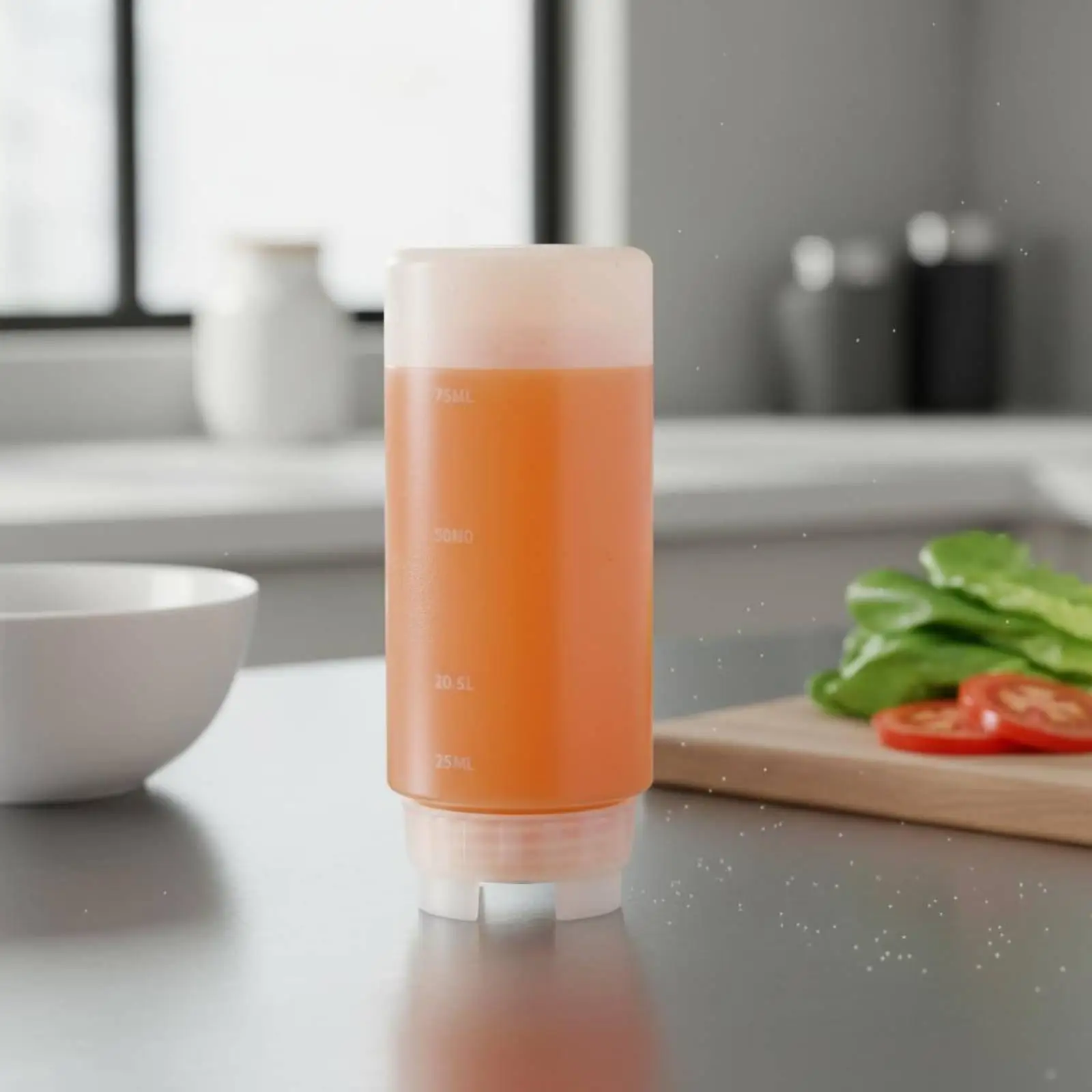 Inverted Sauce Squeeze Bottle with Scale Leak Resistant Silicone Valve for Home Cooking Restaurants