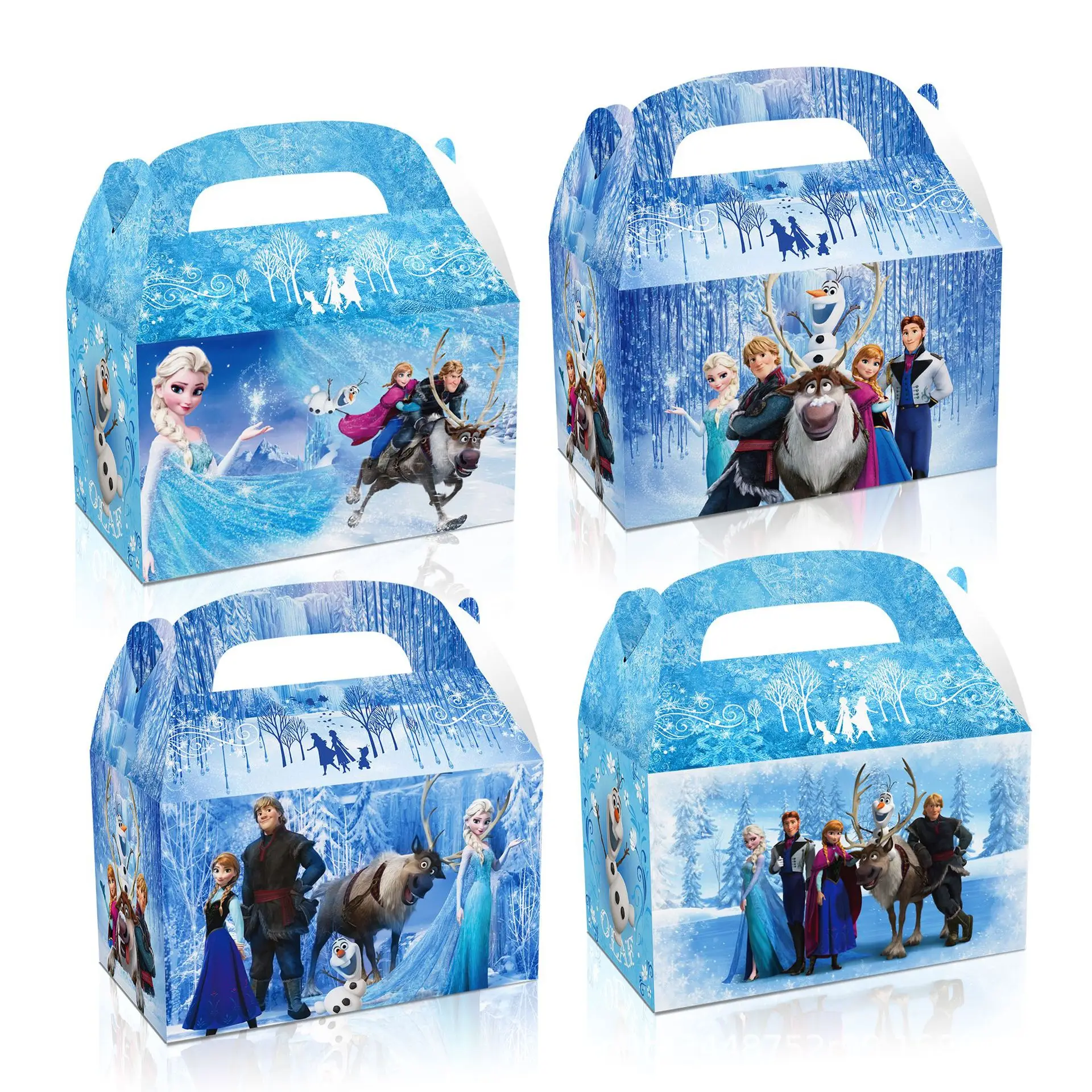 16*9*9 Cm Disney Encanto Frozen Themed Gift Box Kids Party Decor Baby Shower Paper Candy Bag Girl Boy Birthday Party Supplies