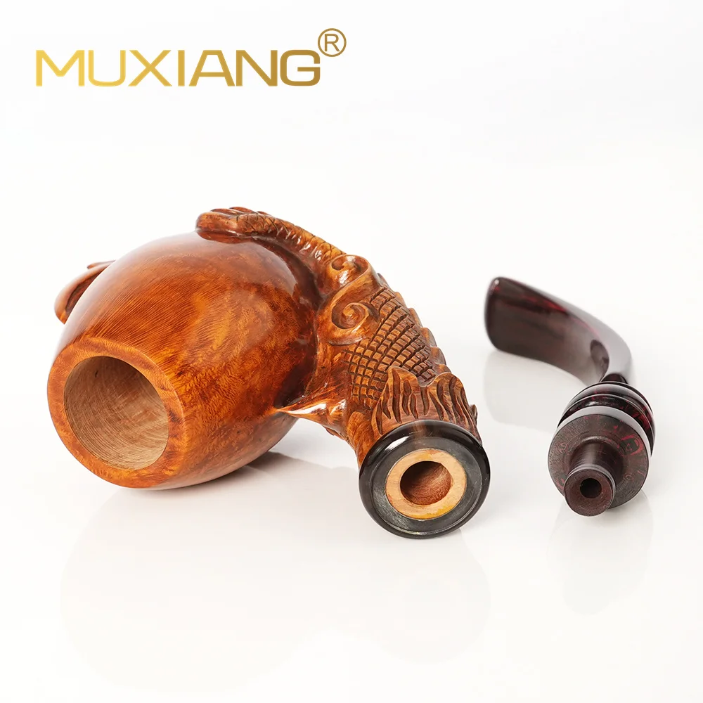 MUXIANG Briar Hand-carved Dragon Claw Holding Egg Tobacco Pipe Freestyle tobacco pipe color cumberland pipe mouth