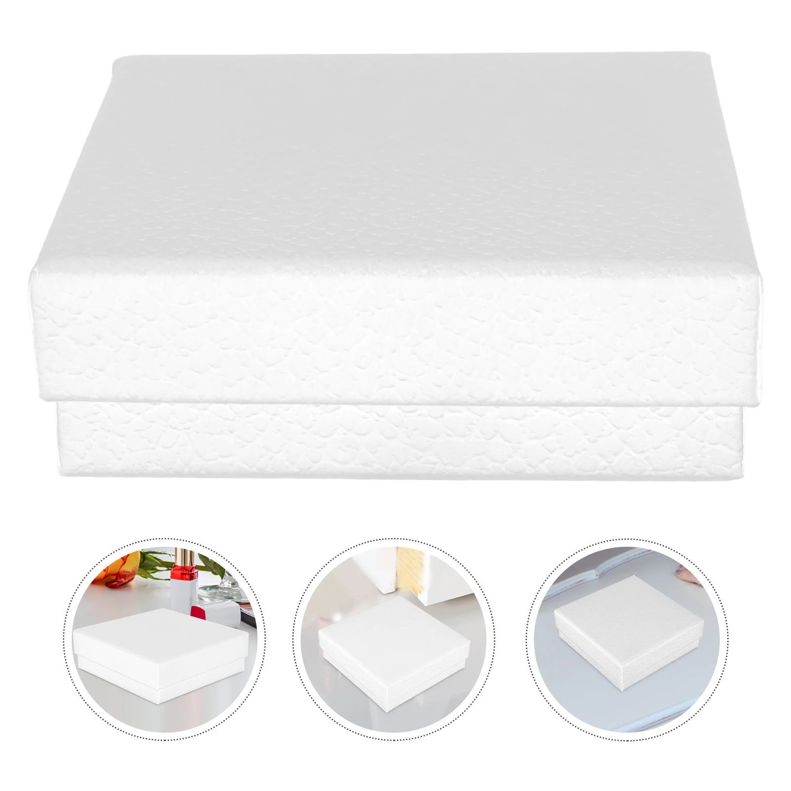 

10pcs Jewelry Box Small Ring Necklace Earring Bracelet Holder Sponge Pad Travel Wedding Present Packaging Paper Box Lids Pin