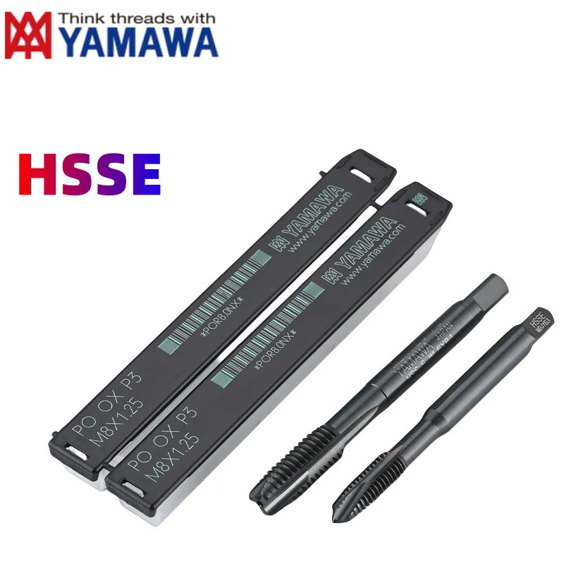 1pcs YAMAWA PO-OX INOX HSSE Standard Fine Spiral Pointed Tap M1M2M3M4M5M6M7M8M10M11M12M14M16M18M20M22M24 Thread Taps For Steel