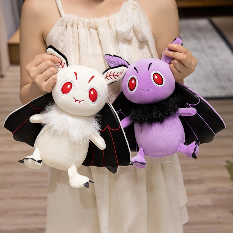 Moth Plush Cartoon Animal Toys Creative Bat Stuffed Dolls Halloween Kawaii Room Decor Kids Birthday Xmas Gifts