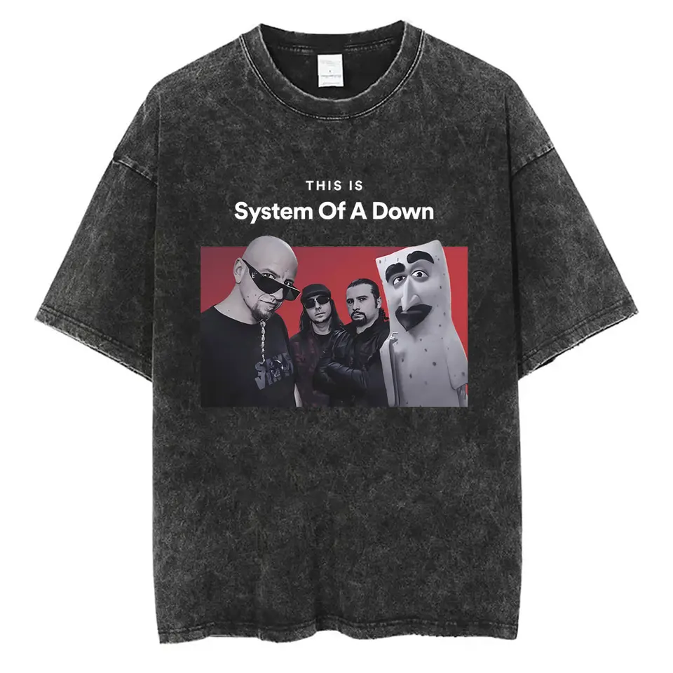 Washed Vintage System of A Down Toxicity Music Album Cover Tshirt
