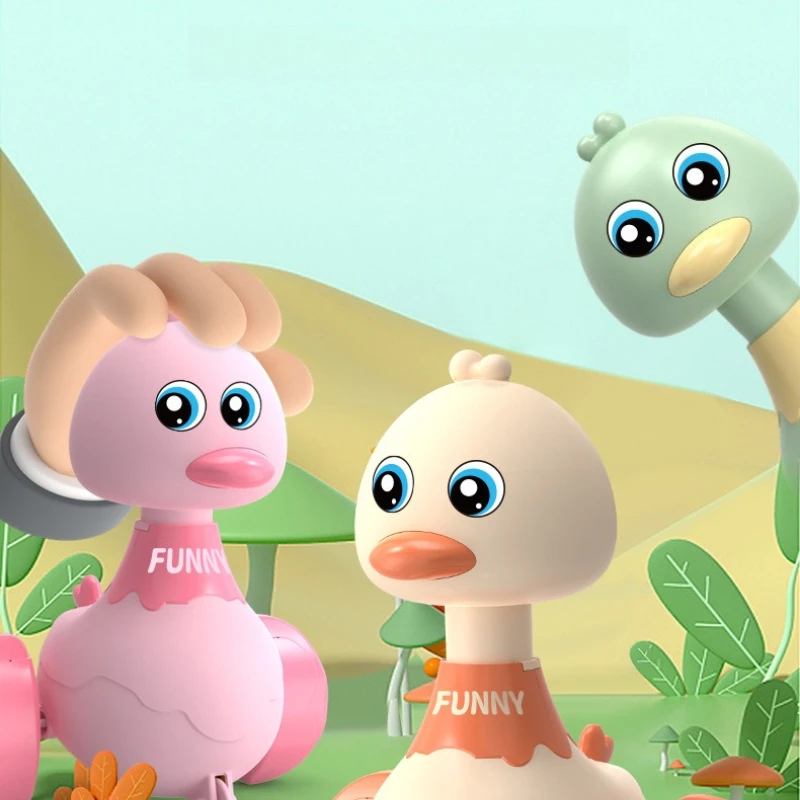 ของเล่นเป็ดโยกสำหรับเด็กเล็ก กดแล้ววิ่ง รถของเล่นสัตว์แบบเฉื่อย ดึงแล้ววิ่ง ของเล่นเสริมพัฒนาการสำหรับเด็กเล็ก เด็กชาย เด็กหญิง