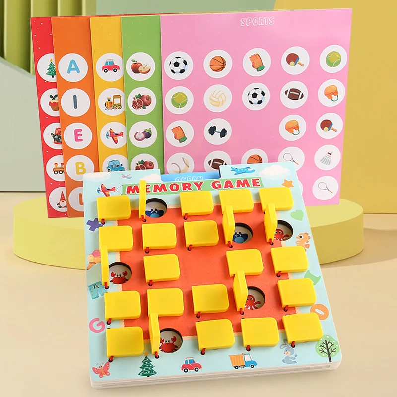 

Montessori Educational Toy Wooden Memory Number Shape Letter Matching Game Board Puzzles Cognitive Ability Learning Toys for Kid