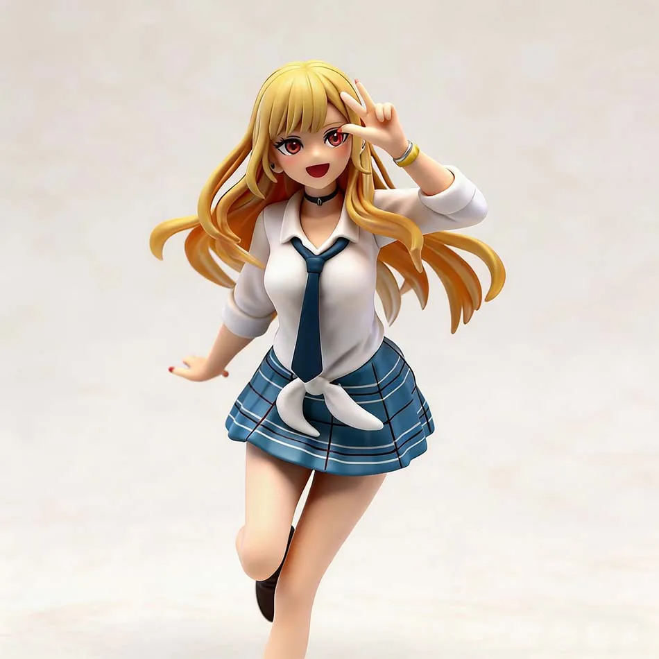 Heiß begehrt: My Dress-Up Darling Kitagawa Marin Liz Desktop Niedliche Schuluniform-Modell PVC-Actionfigur Sammlerstück Spielzeug Geschenk