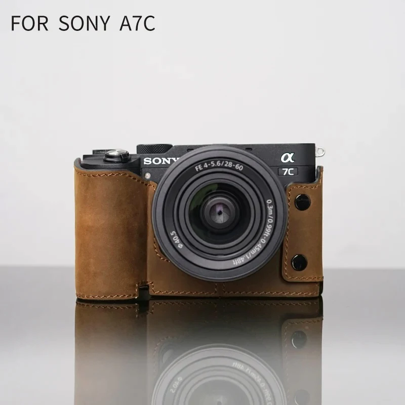 Mr. Steen Voor Sony A7c2 A7cr Camerahoes Beschermend Voor Sony A7c Ⅱ A7c (Case) Accessoires Handgemaakt Echt Leder A7c Tas
