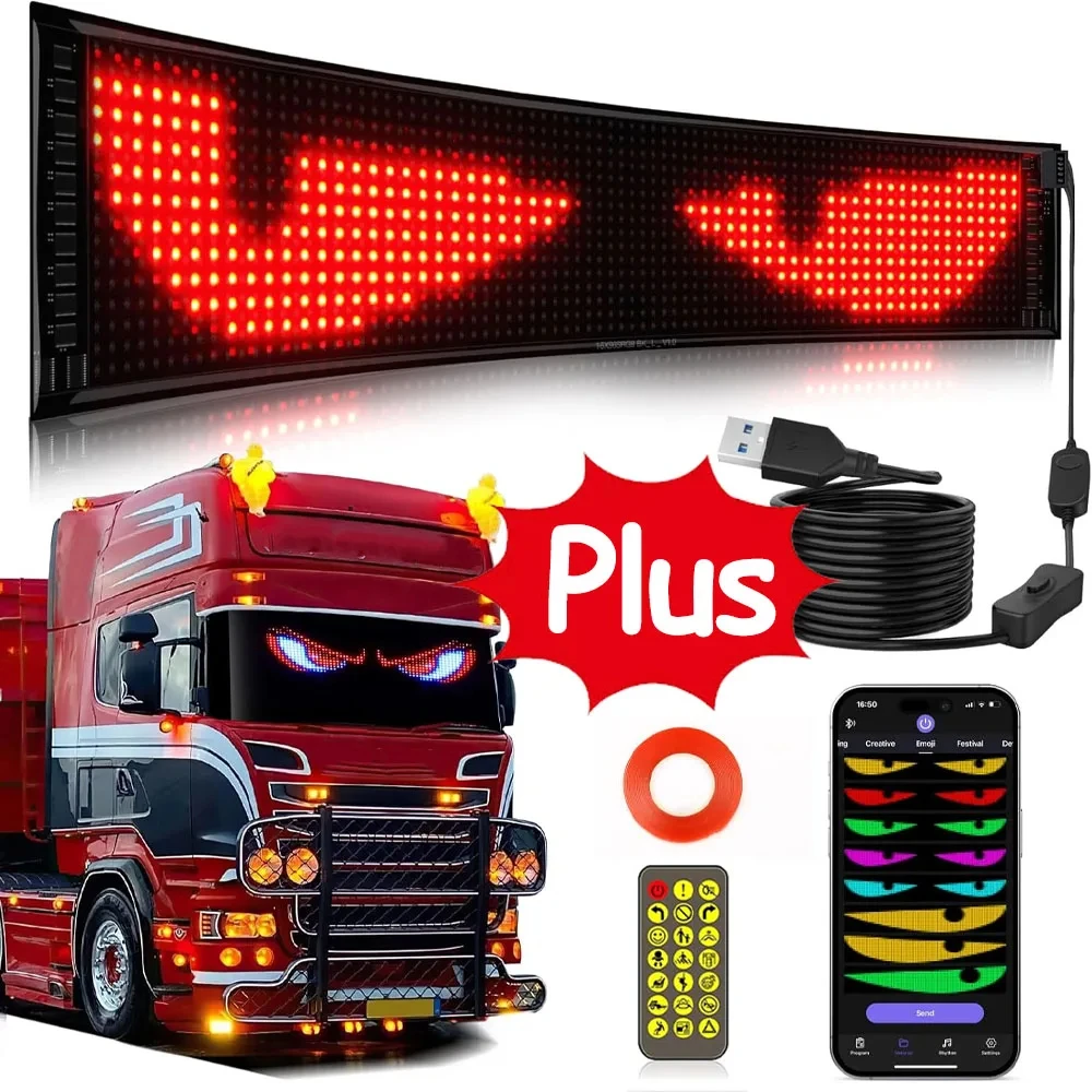 

Smart Pixel LED Advertising Sign Scrolling Display Panel Screen BT APP Control USB 5V DIY Image Text Pattern Animation Creative