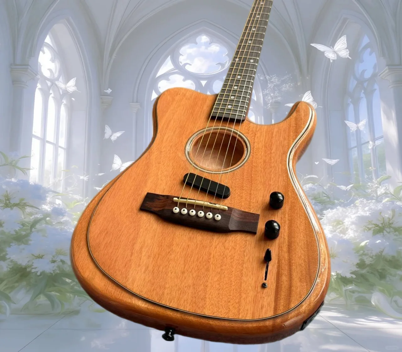 Professional High quality round hole semi-hollow Jazz guitar, wooden bridge, wooden string version, in stock
