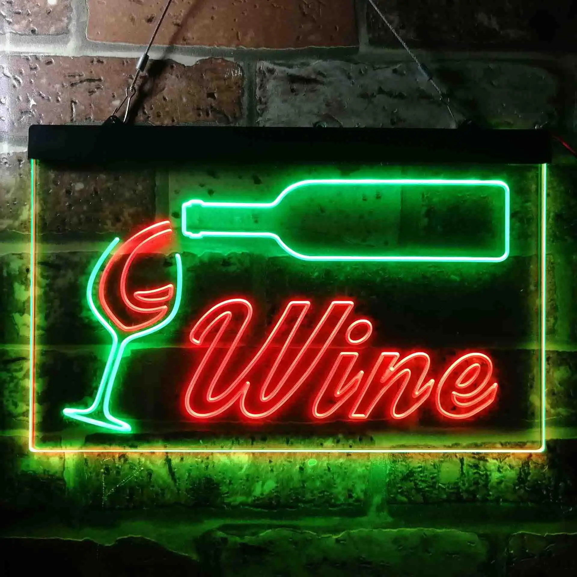 

Wine. Pouring Wine to Glass Dual Color Led Neon Sign st6-i3662