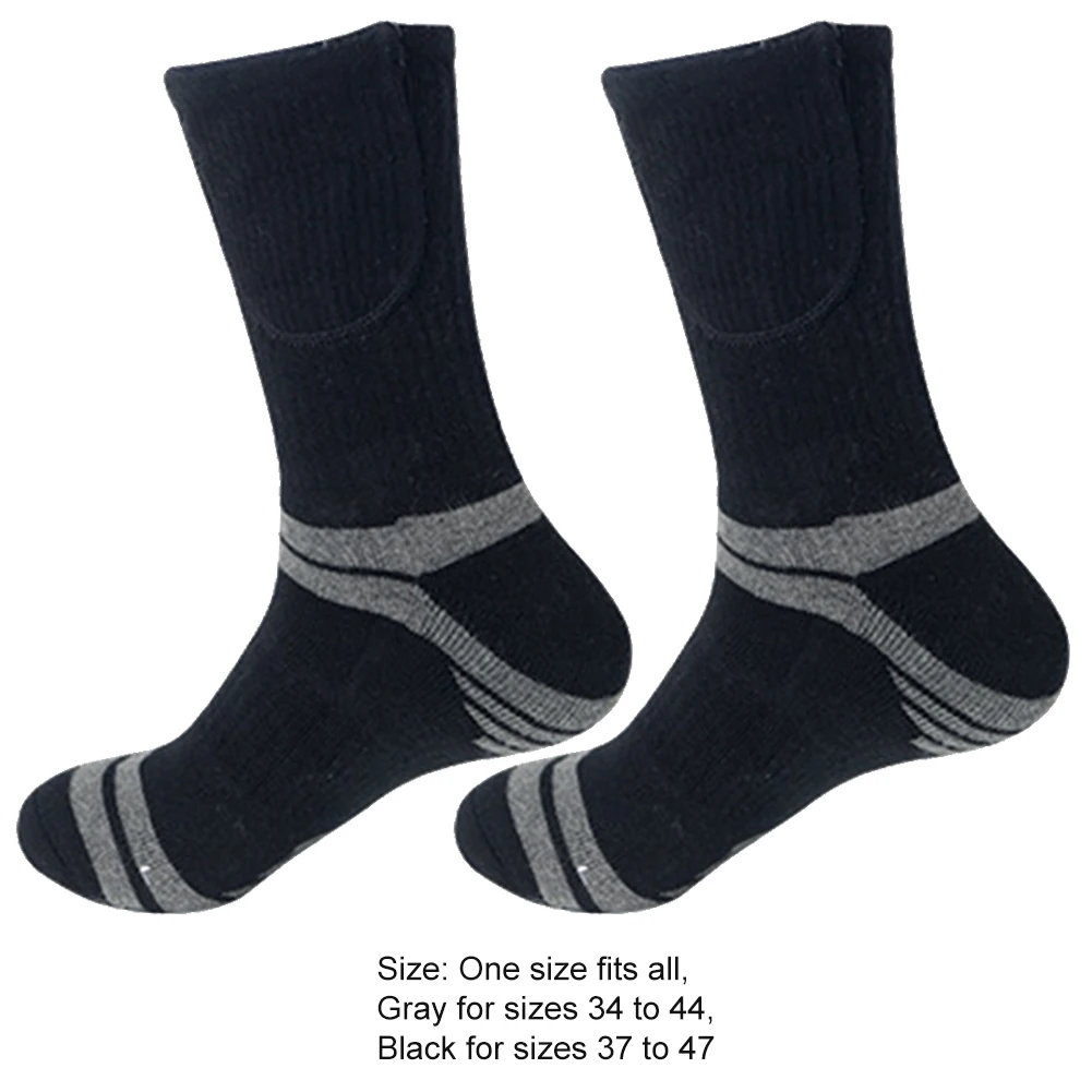 열 절연 가열 양말 유니섹스 USB 세탁 가능 두꺼운 탄성 양말 스키 야외 스포츠용 아치 지지대 배터리 없음