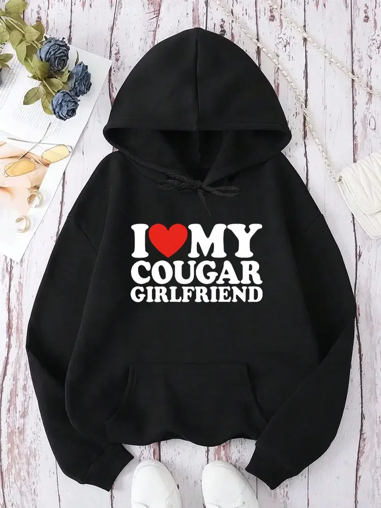 

New In Hoodies I Love My Cougar Girlfriend I Love My Gf Hoodie for Winter Sweatshirts Women Fashion Letter Printed Hoodie
