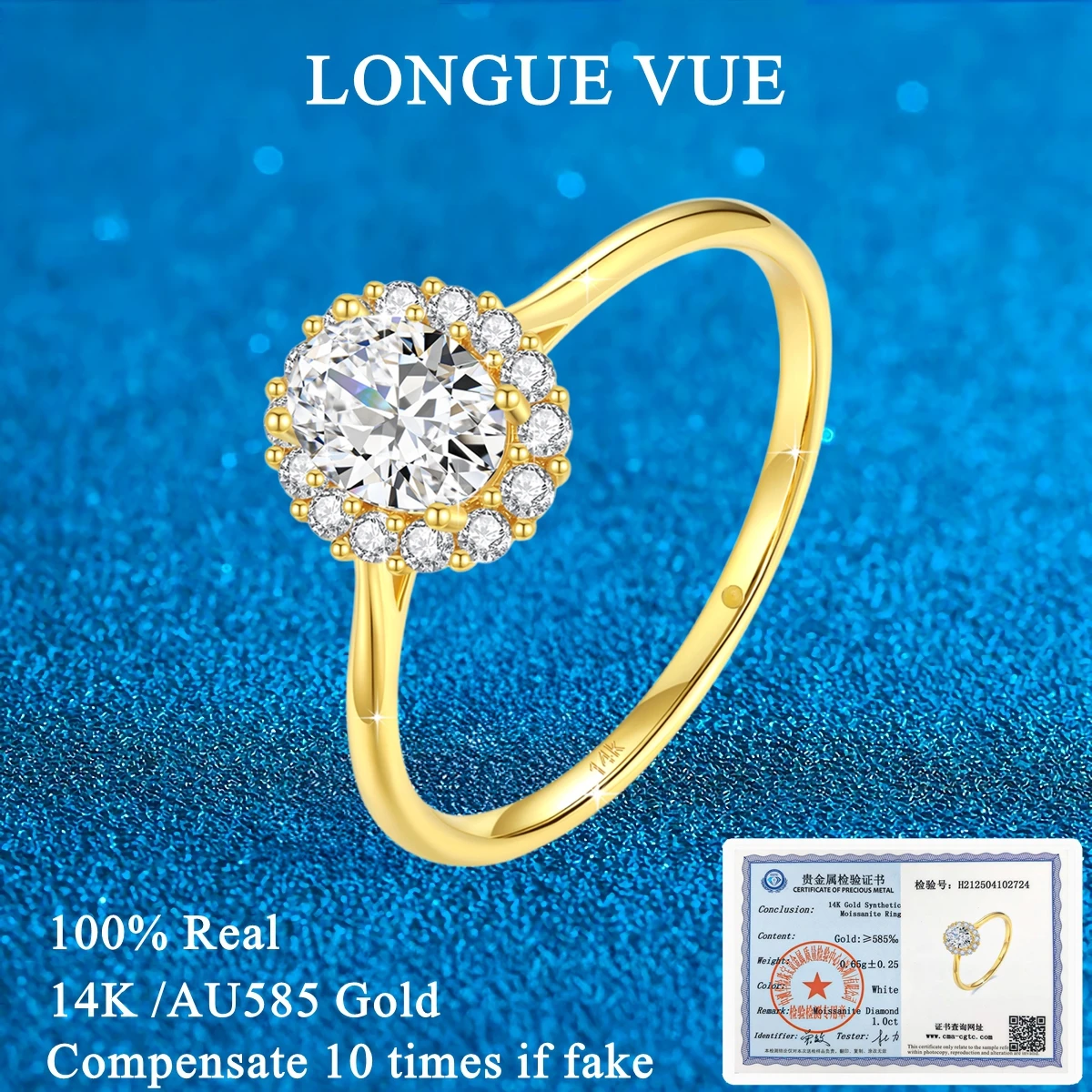 

1ct Oval Cut Moissanite Rings 14K Gold Wedding Band Eternity Trending Royal Jewelry for Women Factory Handmade Engagement Ring