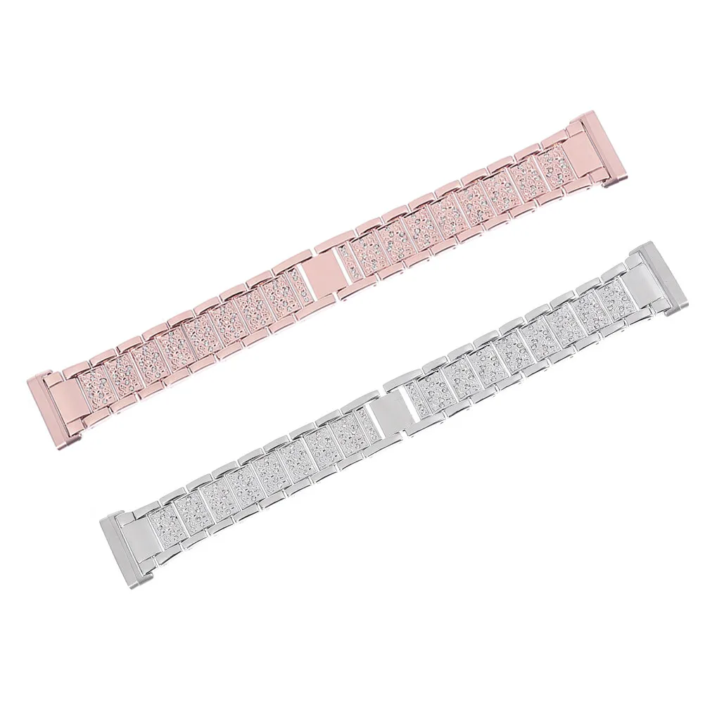 

2 шт. ремешка для часов из нержавеющей стали со стразами для мужчин и женщин, сменный ремешок с бриллиантами, роскошный модный аксессуар