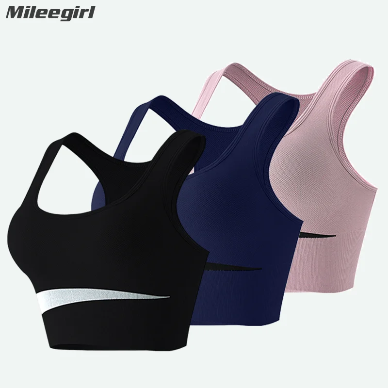 

Mileegirl Beauty Back Women Sports Bras,Shockproof Push Up Padded Crop Top,Running Workout Fitness Sports Bra for Women Gym