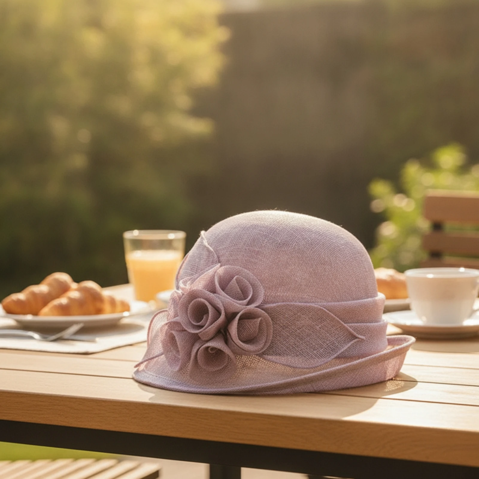 Hemp Hat See-Through Gauze Hat Headwear Handmade Comfortable for Women, Summer, Garden Parties