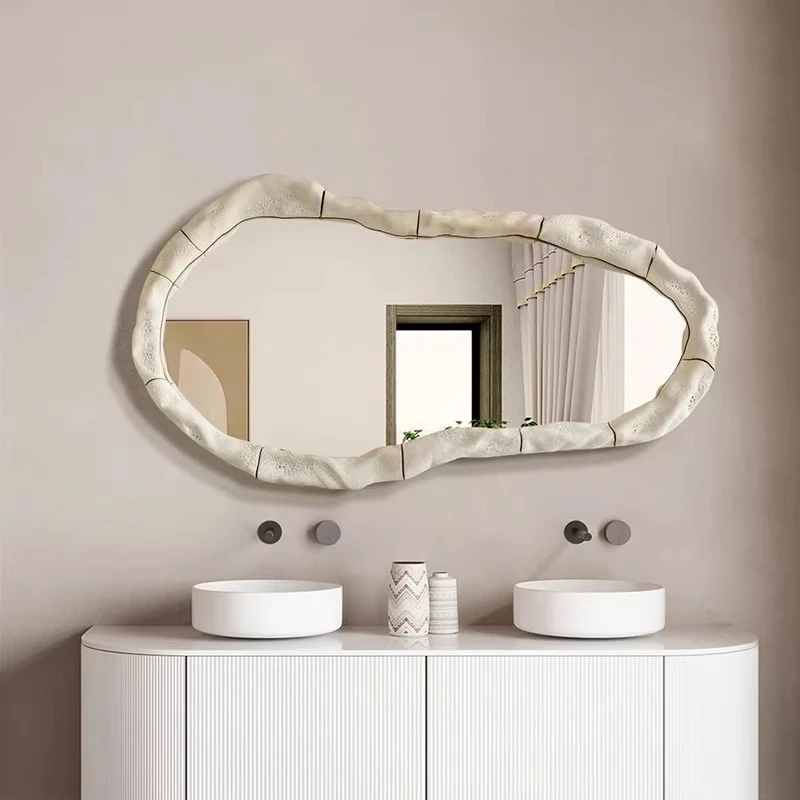 luxury mirror washbasin bathroom bathroom mirror wall hanging irregular vanitymirror art creative decorative mirror home Nordic
