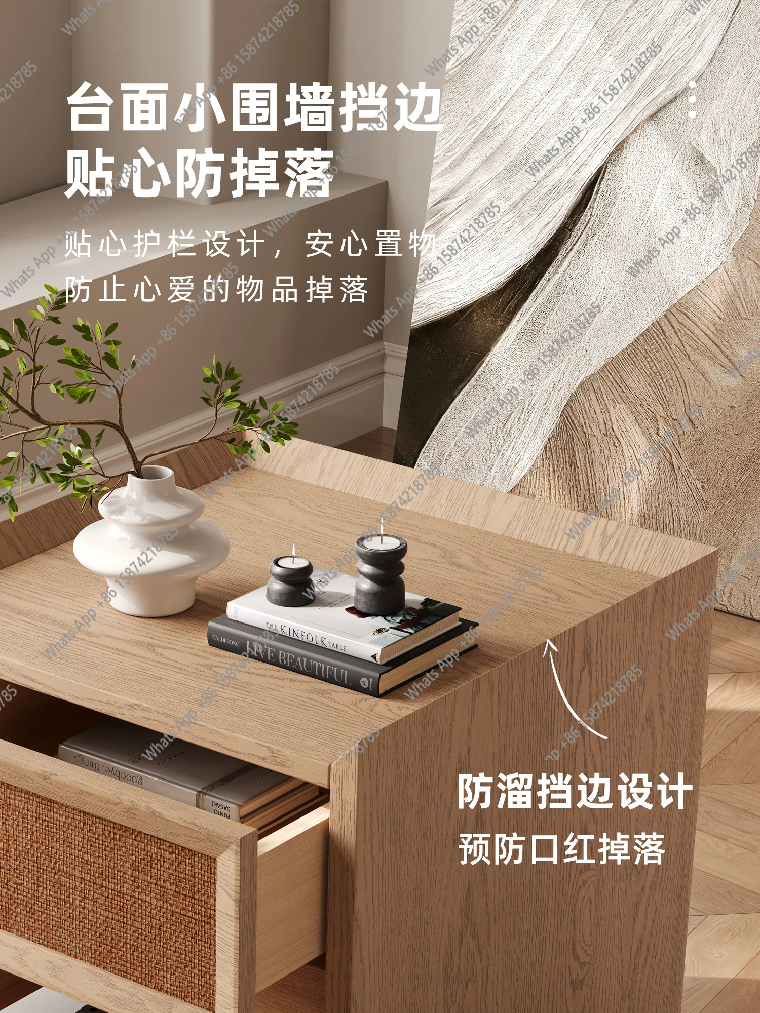 غرفة نوم العتيقة الروطان طاولة بجانب السرير الشمال نمط خزانة شقة صغيرة مصمم جديد #4