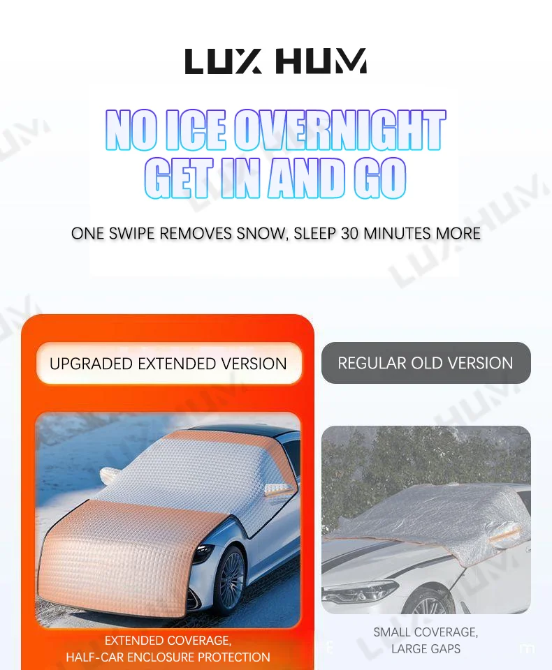 Vergrößern Sie die Auto-Schneedecke, 7-lagige Winter-Windschutzscheibe, Schneeschild, winddicht, wasserdicht, für Autofenster, Eisabdeckung, universell für SUV-Limousine – Detail 1