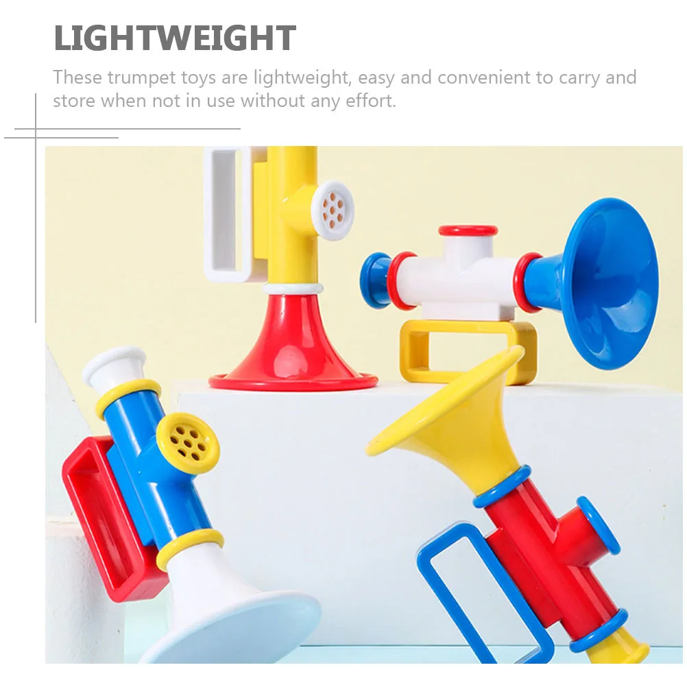1 stks creatieve lichtgewicht plastic trompet muziekinstrument blazen speelgoed educatief voor kinderen trompet speelgoed