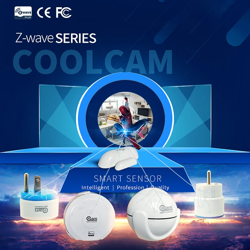 Z-Wave Door Sensor Smart Mini Wireless Door Magnet 360 Degree Wide Detection Range Intelligent Monitoring