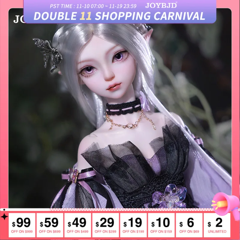 

Joybjd Helki 1/4 Bjd Doll LDS Unearthly Purple Dream Butterfly Elf Dolls The Jointed Doll Hair With Can Be Combed