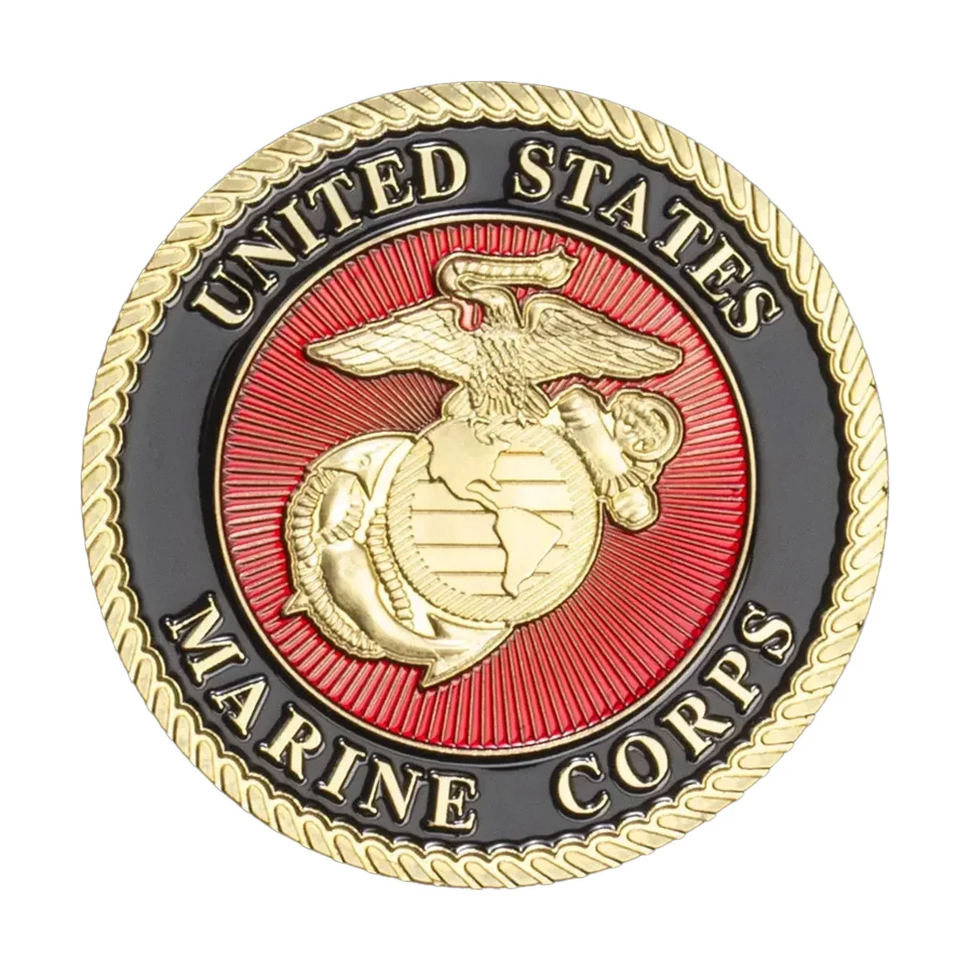 US Marine Corps Gold Plated Commemorative Coins Heros Valor Prayer for Courage Souvenirs Coin
